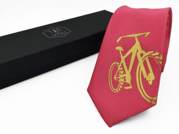 MTB Hot Pink Gold silk necktie