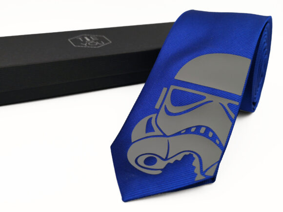 Storm Trooper Blue Grey silk necktie